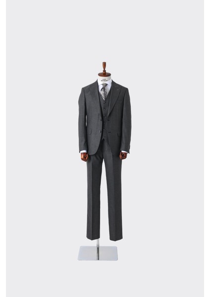 Modern Kesim Viskon Karışımlı Yelekli Erkek Takım Elbise - Slim Fit - KAW1026S