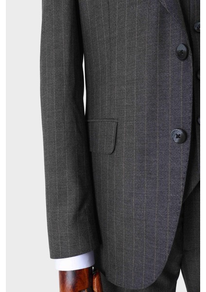 Modern Kesim Viskon Karışımlı Yelekli Erkek Takım Elbise - Slim Fit - KAW1026S