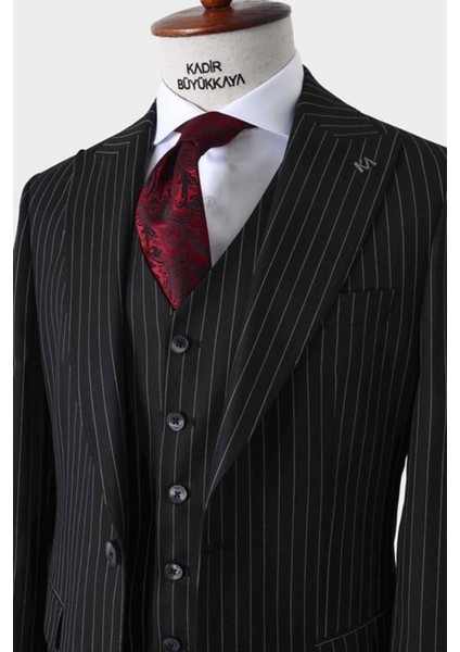 Slim Fit Yelekli Erkek Takım Elbise - Dört Mevsim Kullanılabilir Modern Kesim - KAW1023S modelleri