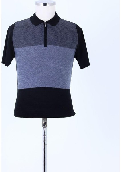 Günlük Kullanıma Uygun Fermuarlı Polo Yaka Kısa Kol Erkek T-Shirt - KAW6025S fiyatları