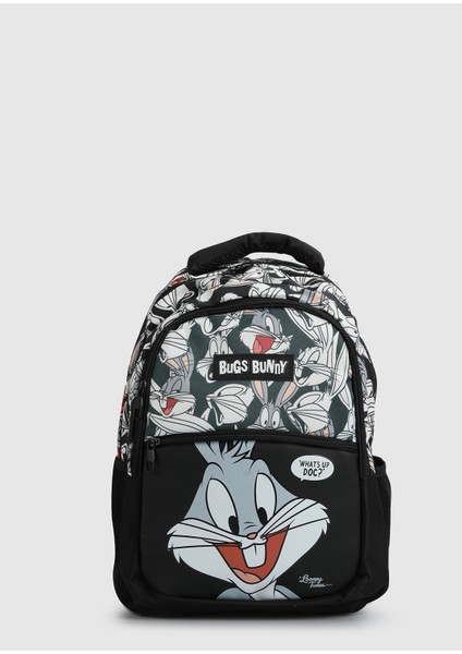 Black Siyah Looney Tunes 2778 Bugs Bunny Okul Çantası