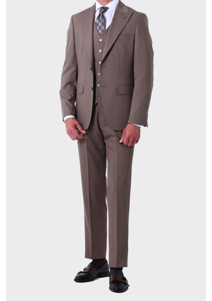 Modern ve Zarif Yelekli Erkek Takım Elbise - Slim Fit Dört Mevsim - KAW1020S