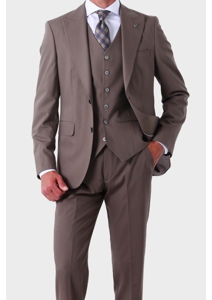 Modern ve Zarif Yelekli Erkek Takım Elbise - Slim Fit Dört Mevsim - KAW1020S