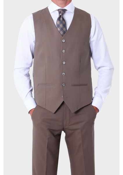 Modern ve Zarif Yelekli Erkek Takım Elbise - Slim Fit Dört Mevsim - KAW1020S