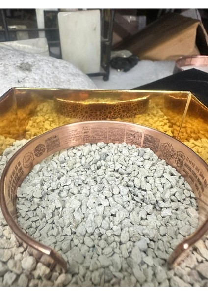 Ham saf bakır zırhlı motifli şık bileklik, 17 cm, 35-40 gr, metalik renk fiyatları