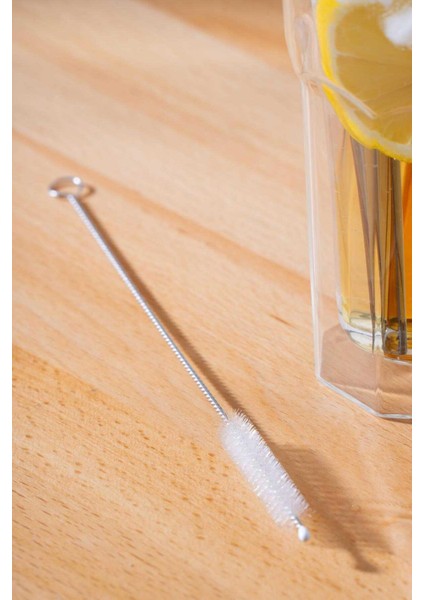 Sarı Cam Pipet Seti - 7 Parça, Düz Desenli, Standart Boy, Soğuk İçecekler için Mükemmel modelleri