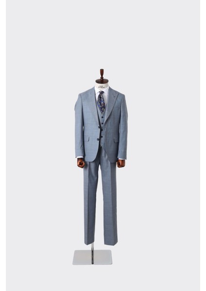 Slim Fit Viskon Karışımlı Yelekli Erkek Takım Elbise - Rahat ve Şık - KAW1004S modelleri