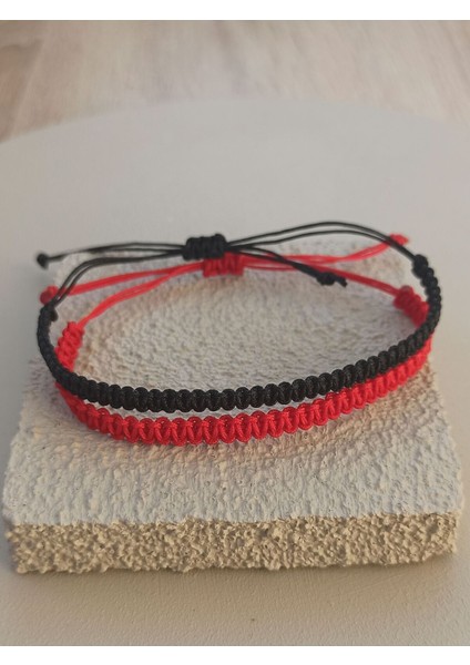 El yapımı siyah makrome bileklik, suya dayanıklı ve ayarlanabilir tasarım modelleri