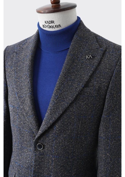Modern Slim Fit Dar Kesim Yün Erkek Ceket - KAV5063W fırsatları