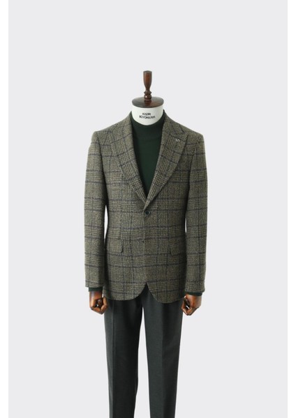 Modern Slim Fit Dar Kesim Yün Erkek Ceket - KAV5063W