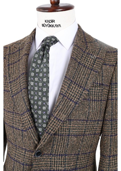 Modern Slim Fit Dar Kesim Yün Erkek Ceket - KAV5063W
