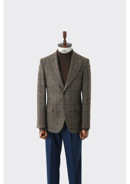 Modern Slim Fit Dar Kesim Yün Erkek Ceket - KAV5063W
