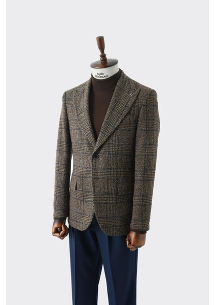 Modern Slim Fit Dar Kesim Yün Erkek Ceket - KAV5063W