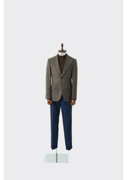 Modern Slim Fit Dar Kesim Yün Erkek Ceket - KAV5063W