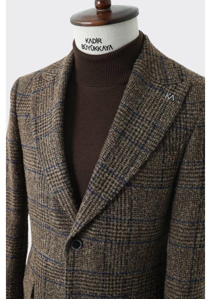 Modern Slim Fit Dar Kesim Yün Erkek Ceket - KAV5063W