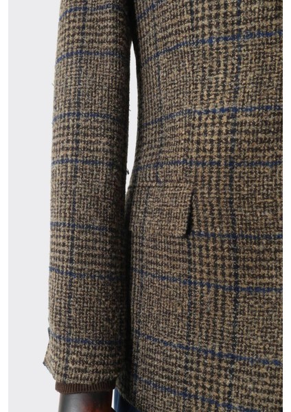 Modern Slim Fit Dar Kesim Yün Erkek Ceket - KAV5063W