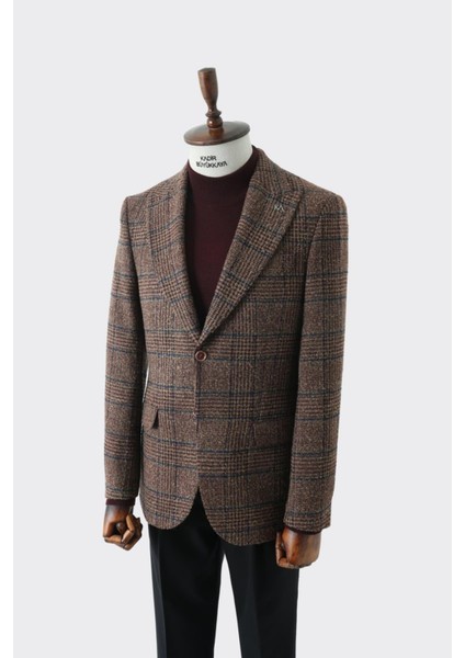 Modern Slim Fit Dar Kesim Yün Erkek Ceket - KAV5063W fiyatları