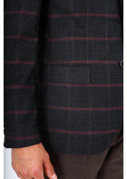 Modern ve Şık Slim Fit Dar Kesim Yün Viskon Erkek Ceket - KAV5062W fırsatları