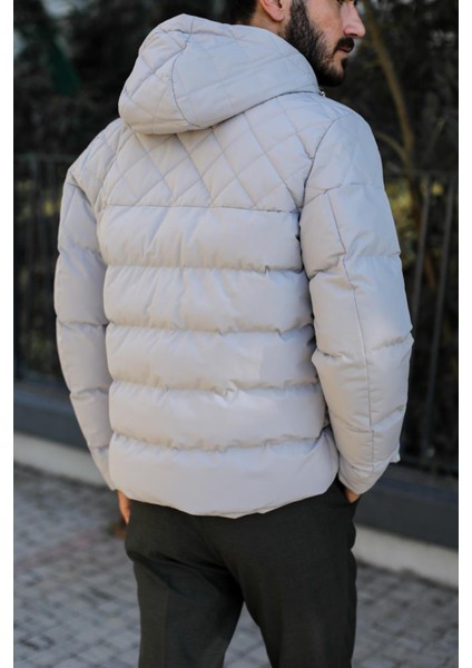 Kışlık Kapüşonlu Modern Erkek Mont - Dayanıklı Polyester Kumaş - KAV9102W indirimleri