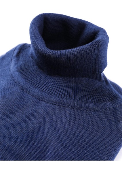 Slim Fit Kesim Modern Erkek Pamuklu Tam Balıkçı Yaka Triko Kazak - KAV6400W