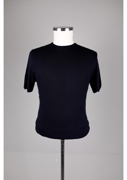 Erkek Moda Bisiklet Yaka Kısa Kol T-Shirt - KAV6207S