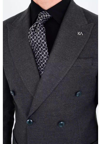 Modern Slim Fit Dar Kesim Kruvaze Erkek Viskon Ceket - KAV5251W modelleri