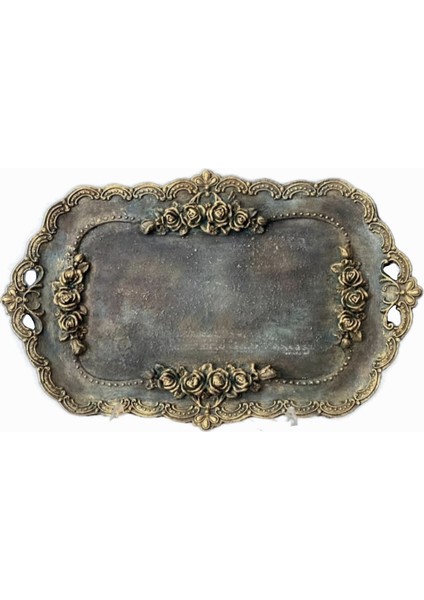 Gül Çiçek Kabartmalı 36CM Tepsi Silikon Kalıp K-1327