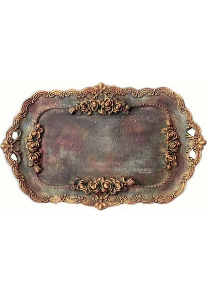 Gül Çiçek Kabartmalı 36CM Tepsi Silikon Kalıp K-1327 indirimleri