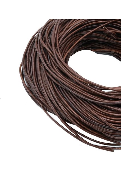 Hakiki Sırım Deri İp Koyu Taba 2 mm 5 Metre