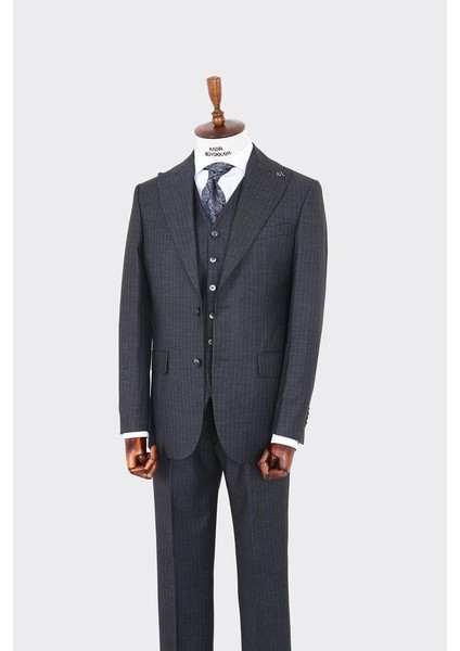 Günlük ve Ofis İçin Uygun Slim Fit Yelekli Erkek Takım Elbise - KAV1072W modelleri