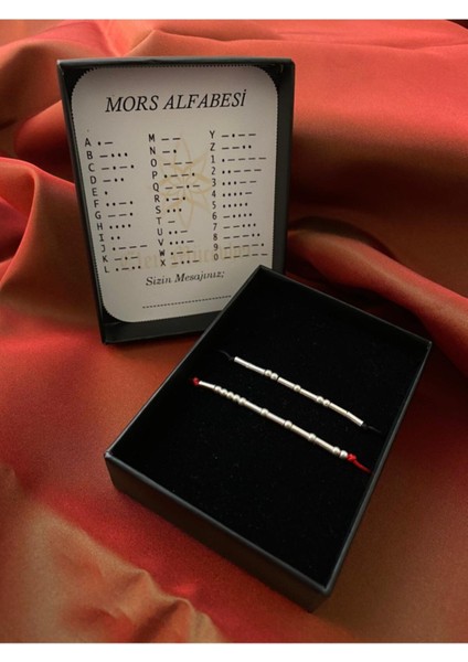 925 Ayar Gümüş Mors Alfabesi Çift Bileklikleri Set