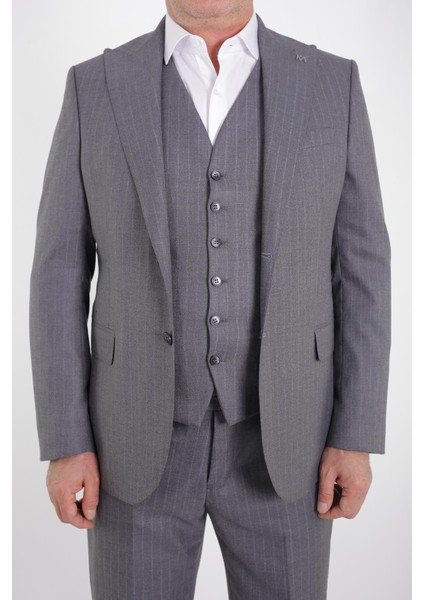 Konforlu ve Şık Erkek Yelekli Takım Elbise - KAV1044W