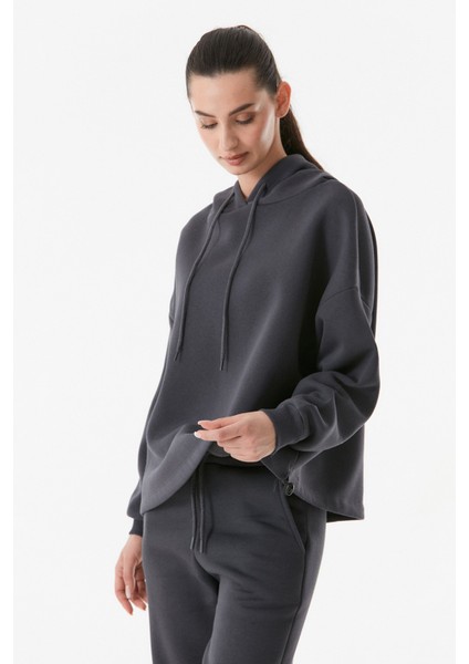 Basic Beli Stoperli Kapüşonlu Sweatshirt fırsatları