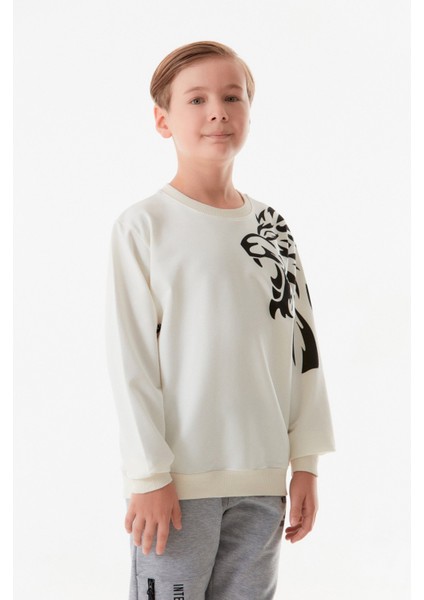 Aslan Baskılı Erkek Çocuk Sweatshirt modelleri