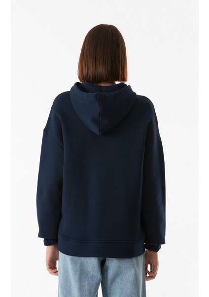 Basic Yarım Fermuarlı Kapüşonlu Sweatshirt indirimleri