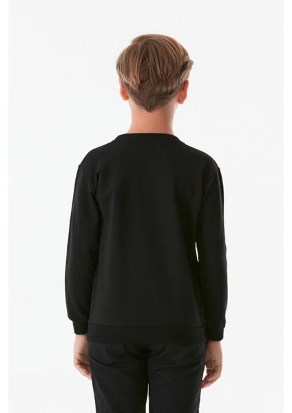 Stronger Yazı Baskılı Bisiklet Yaka Erkek Çocuk Sweatshirt modelleri