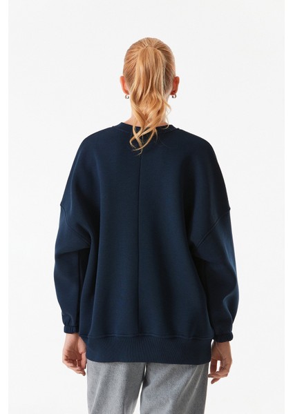 Basic Bisiklet Yaka Sweatshirt