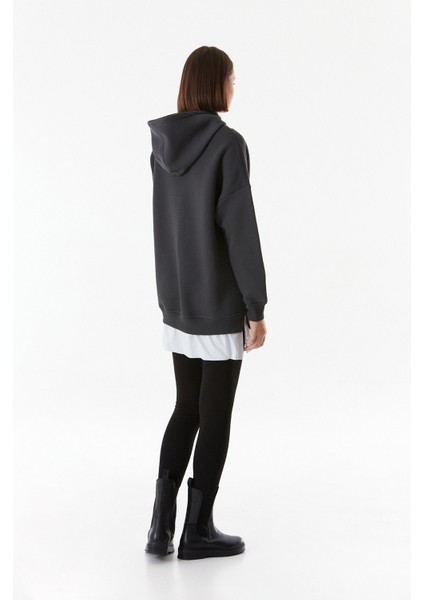 Basic Kapüşonlu Oversize Sweatshirt indirimleri