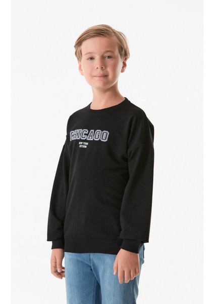 Baskılı Bisiklet Yaka Erkek Çocuk Sweatshirt fiyatları