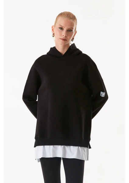 Basic Kapüşonlu Oversize Sweatshirt