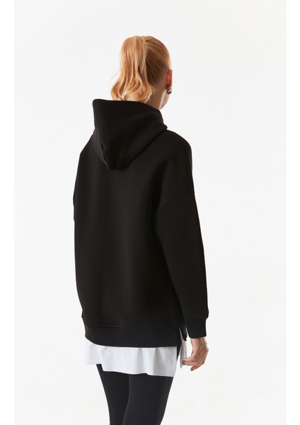 Basic Kapüşonlu Oversize Sweatshirt