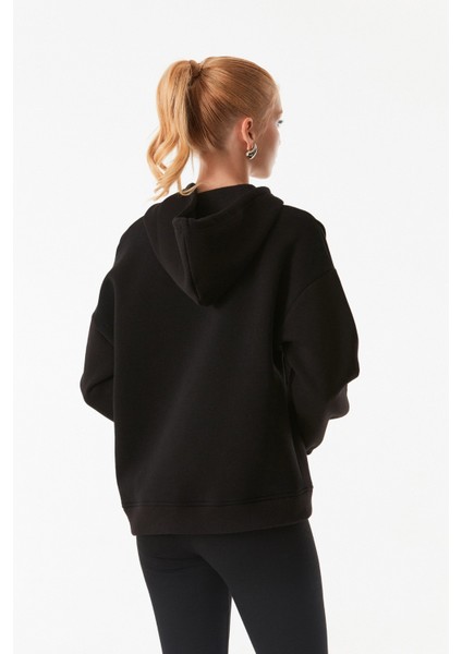 Basic Yarım Fermuarlı Kapüşonlu Sweatshirt indirimleri