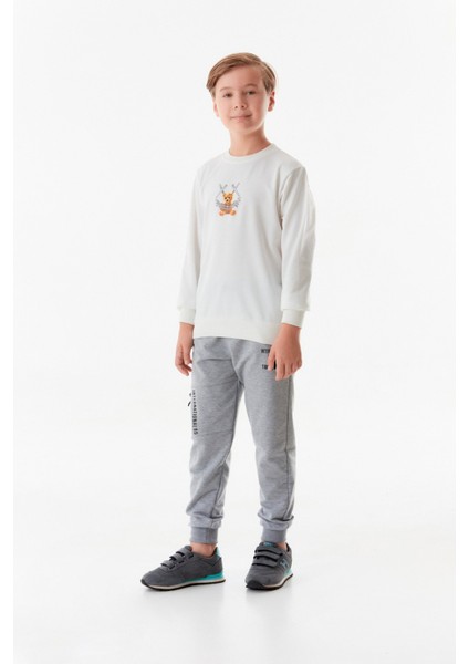 Önü ve Arkası Baskılı Erkek Çocuk Sweatshirt