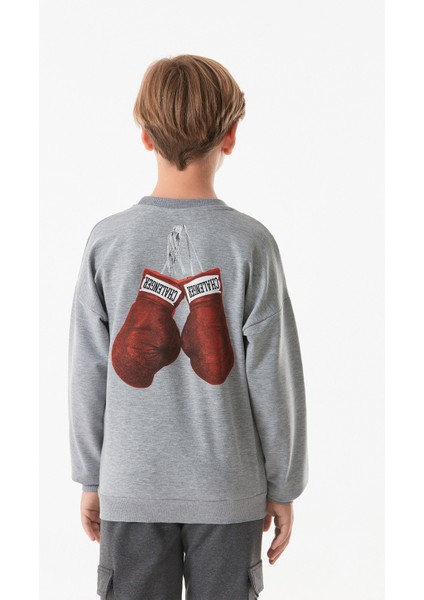 Önü ve Arkası Baskılı Erkek Çocuk Sweatshirt modelleri