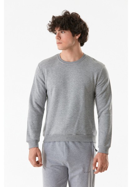 Basic Bisiklet Yaka Sweatshirt