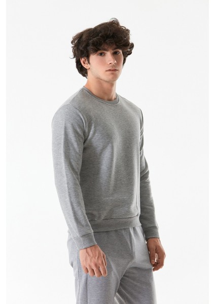 Basic Bisiklet Yaka Sweatshirt