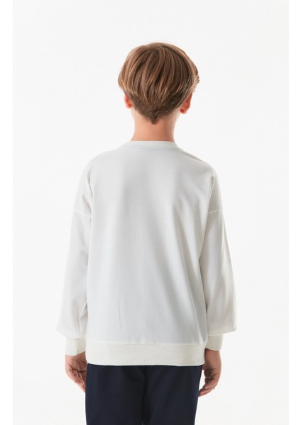 Baskılı Bisiklet Yaka Erkek Çocuk Sweatshirt