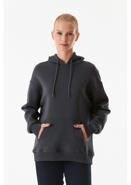 Basic Kanguru Cepli Kapüşonlu Sweatshirt