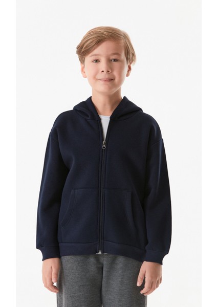 Fermuarlı Kapüşonlu Unisex Çocuk Sweatshirt