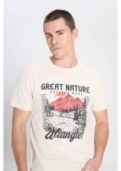 Regular Fit Normal Kesim Bisiklet Yaka %100 Pamuk Haki Tişört fırsatları